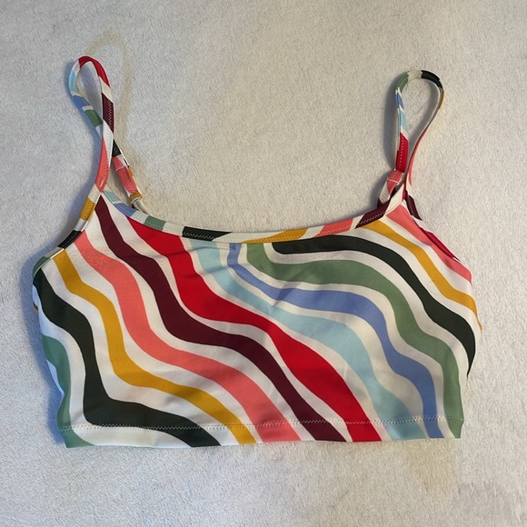 NWT Aerie Multi Color Scoop Bikini Top - Picture 3 of 6